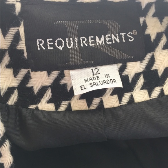 Requirements Houndstooth Blazer & Skirt Set 12 14 - Picture 6 of 8